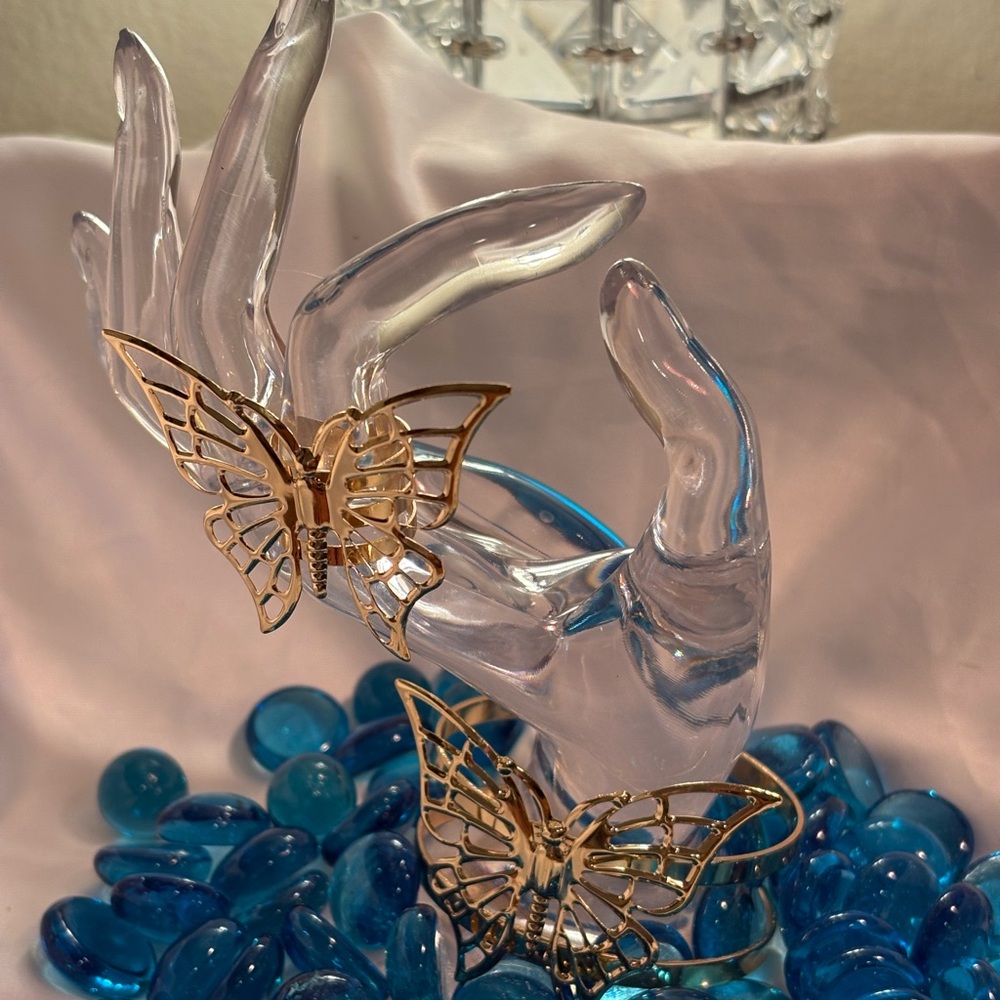 Gold Butterfly Ring and Bracelet